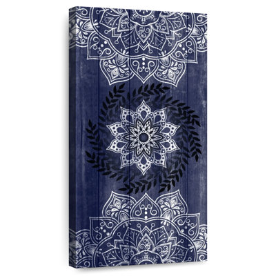 Mandalas sur fond bleu rustique