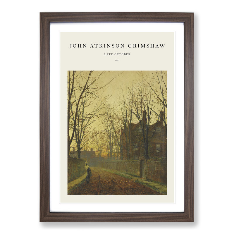 Late October by John Atkinson Grimshaw - Picture Frame Art Prints, Walnut Framed Framed, 65cm H x 48cm W x 2cm D