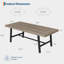 Table de salle à manger industrielle pour 6 à 8 personnes, longue table de cuisine avec structure en métal robuste-129741263-129741264