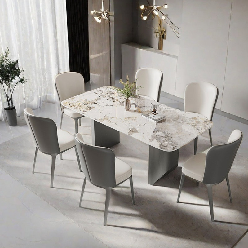 Ensemble de table de salle à manger simple de style italien, H 29,53 po x L 55,12 po x l 31,5 po