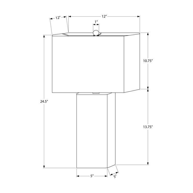 Lampe de table, 61 cm de hauteur, lin noir, style contemporain, Noir