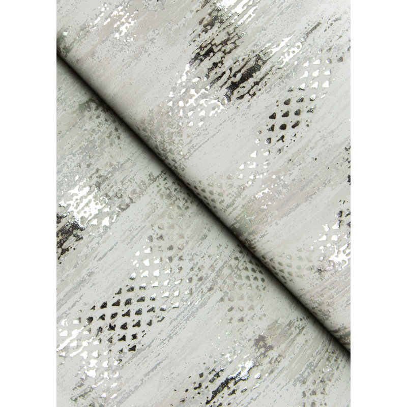 Kintana Metallic Wallpaper Roll, White