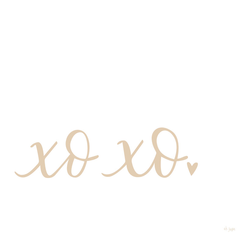 Bryti Xo Xo - Art textuel sur toile tendue, H 30 po x l 30 po