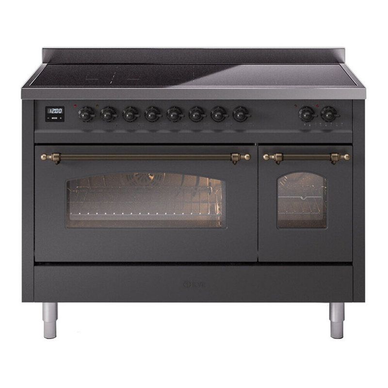 ILVE Nostalgie II 48 in Induction Range, Graphite Matte/Bronze