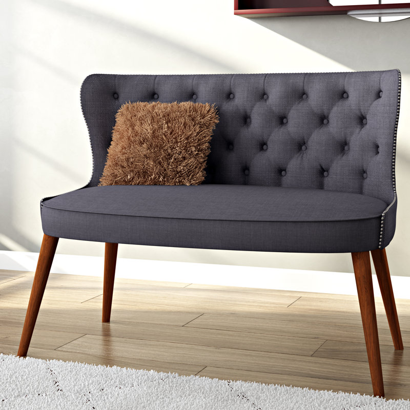Detwiler Upholstered 40.94'' Loveseat, Dark Gray