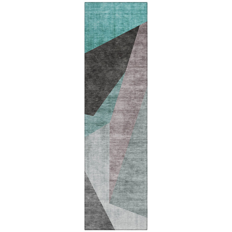 Killingly Washable Abstract Indoor / Outdoor Rug, Runner 2'3" x 7'6"
