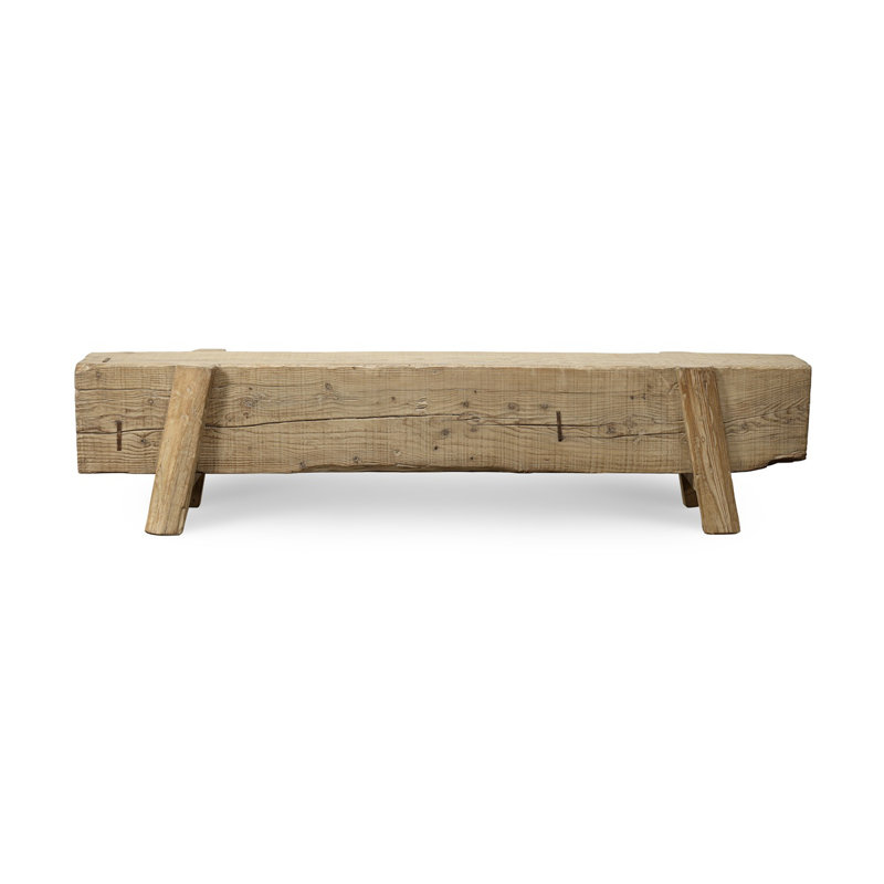 Approx 76-80 Inches Wide Vintage House Beam Bench Weathered Natural