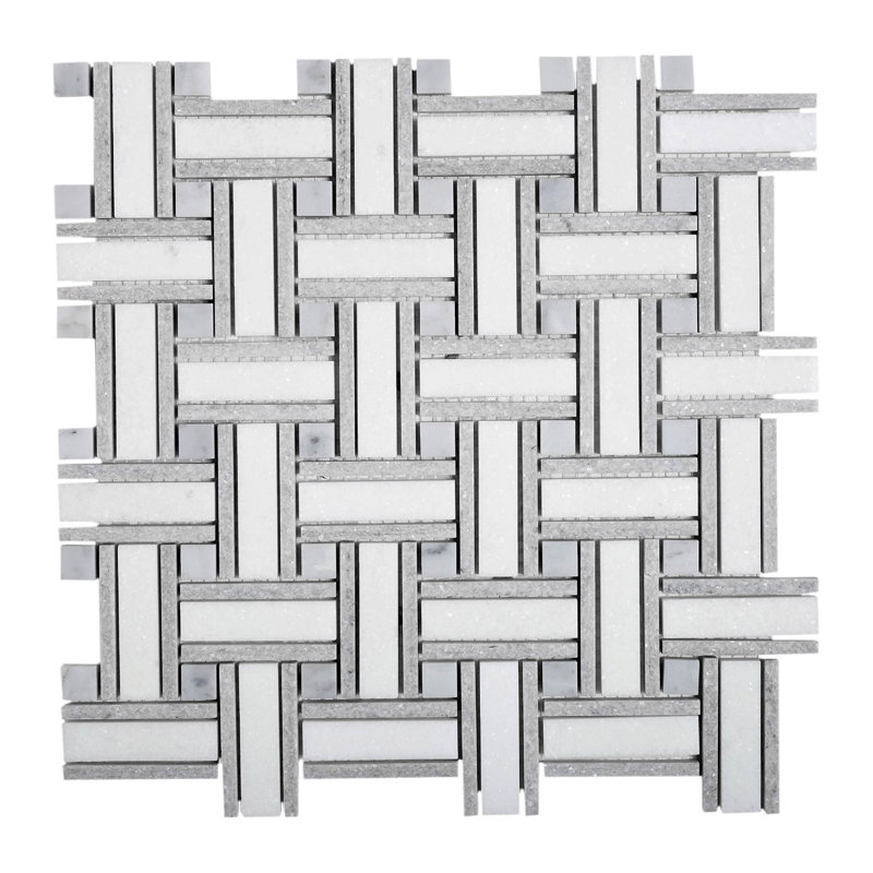 11" x 11" Marble Look Subway Wall & Floor Tile
