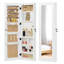 Armoire-penderie pour armoire à bijoux en bois massif avec miroir pleine longueur, 47,5 x 14,3 po, verrouillable au mur avec lumière DEL