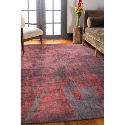 Tapis décoratif rayé gris bourgogne