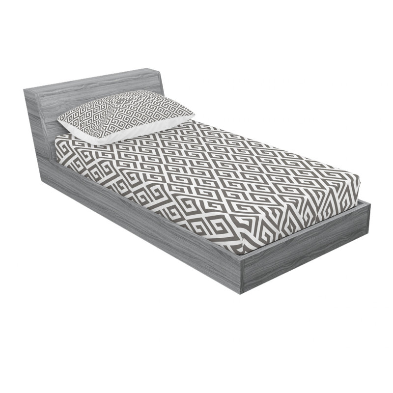 Microfiber Geometric Sheet Set, Twin XL Sheet Set with Fitted Sheet