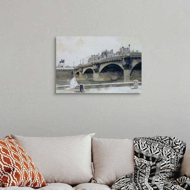 Art mural sur toile Paris Bridge, Toile tendue, H 20 po x l 30 po x P 1,25 po