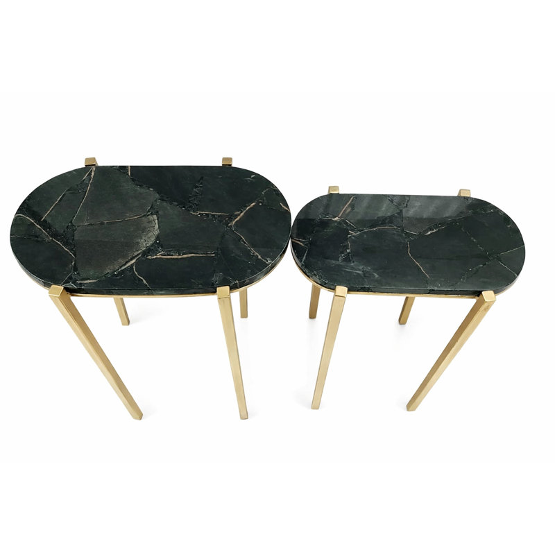 Black Quartz Top Nesting Tables