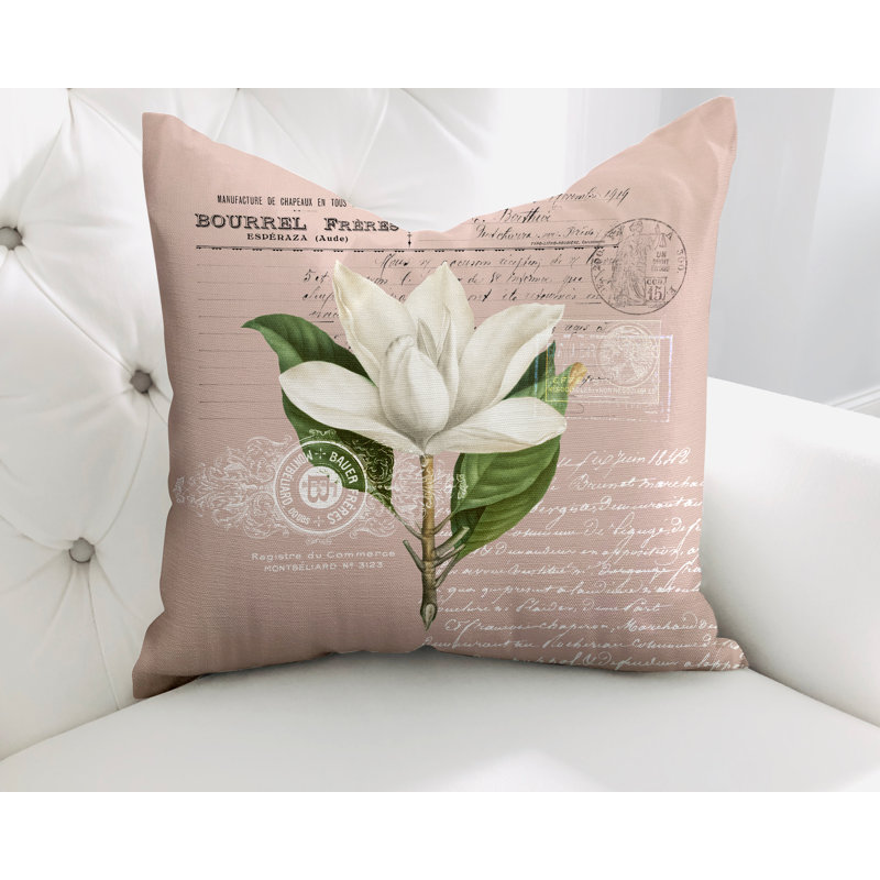  Housse de coussin en coton Aurelie, L 15 po x H 15 po, Pêche