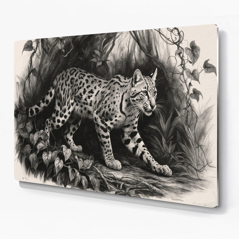 Art mural en métal «Big Cats Ocelot», H 11 po x l 14 po
