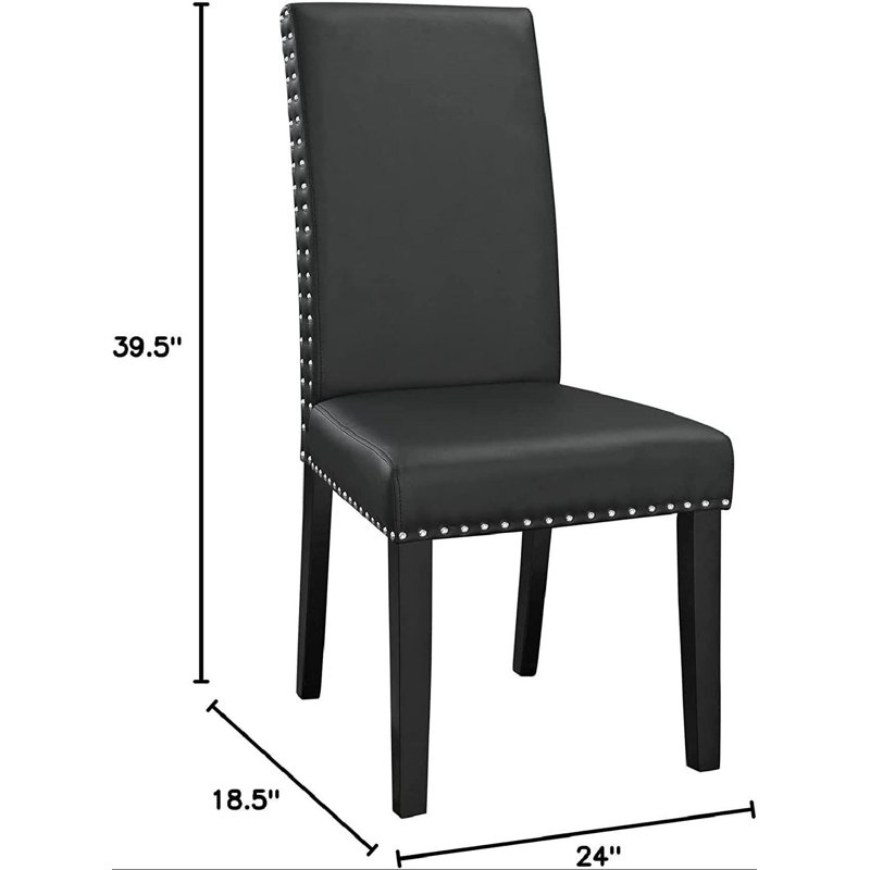 18.5'' H Faux Leather Upholstered Side Chair, Black