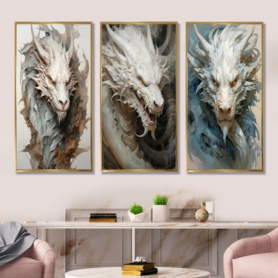 Dragon S Enchanted Realm - Dragons Wall Art Prints Set Of 4