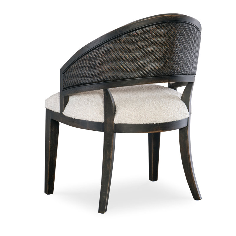 Retreat Upholstered Arm Chair, Dark Wood/Black Sand