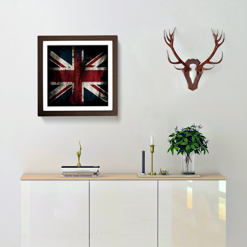 Union Jack Digital Art - Framed Print, Walnut