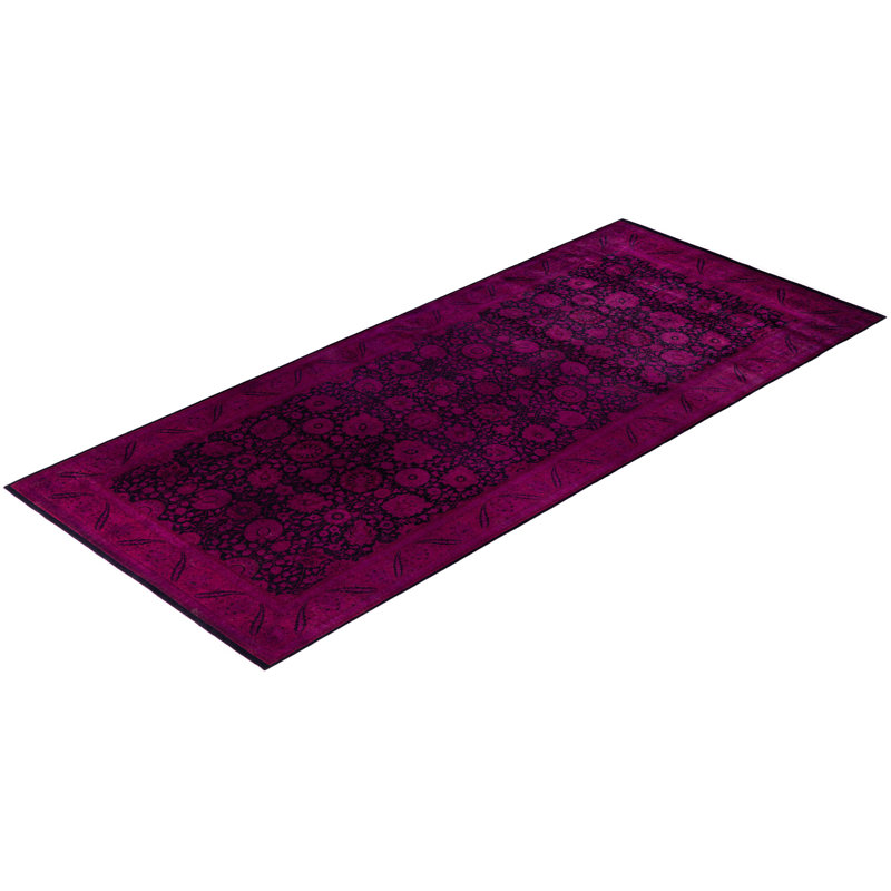 Tapis rose en laine 6 pi 2 po x 13 pi 9 po Huckstep