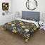 Noir et jaune Boho Botanical - Ensemble de housse de couette Boho - Polyester en microfibre-1644955509