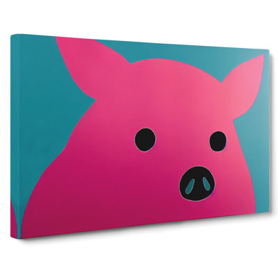 Pig Modern Art Abstract - Wrapped Canvas