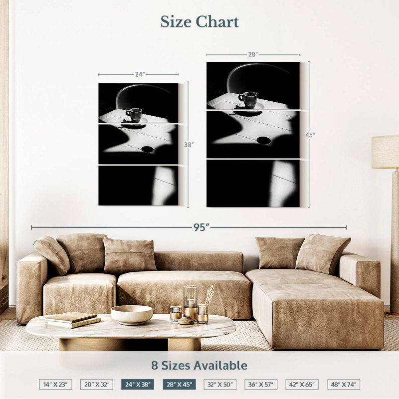 Yarlin BW Coffee Time, 38" H x 24" W