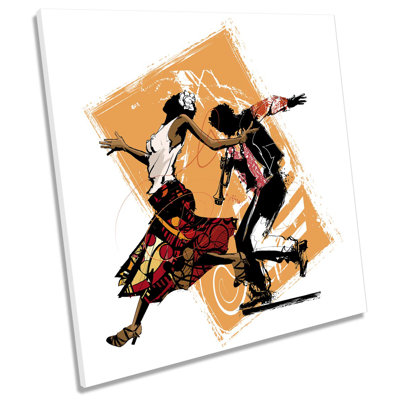 Z0180 Woman Dancing Trumpet Player - Wrapped Canvas Print