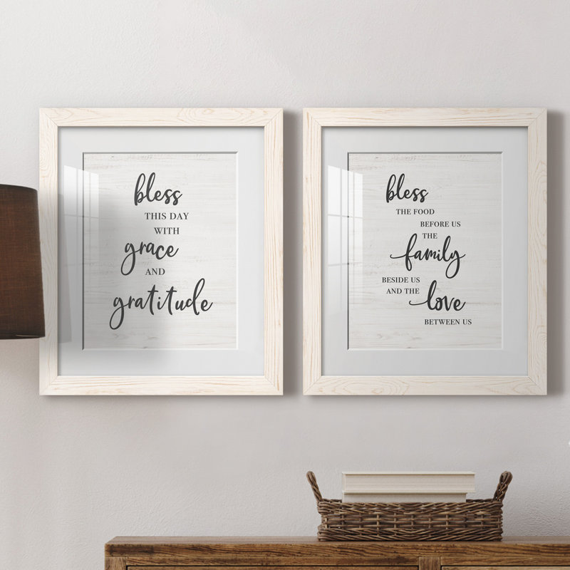 «Bless this Day», ensemble de 2 reproductions d'art textuel, Papier encadré blanc, Blanc, H 24 po x l 36 po x P 1,5 po