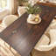 Table de salle à manger moderne en bois massif de 183 cm (72 po) pour 6 à 8 personnes, table rectangulaire noire avec plateau texturé à la main et pieds couleur or champagne