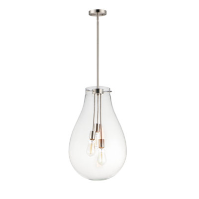 Lorine 3 Light Glass Dimmable Pendant