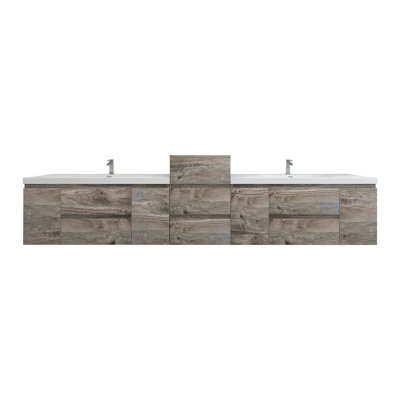 Moreno Bailey 137.5'' Double Bathroom Vanity with Acrylic Top
