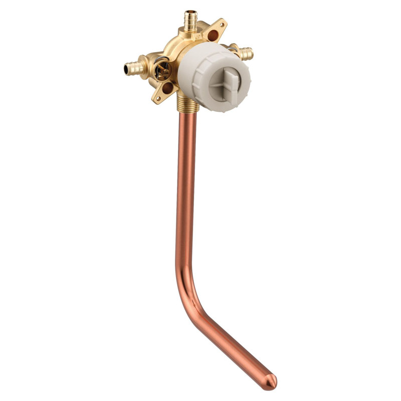 M-CORE 4 Port Tub And Shower Pre-Fabricated Mixing Valve With Crimp Ring PEX Connections And Stops