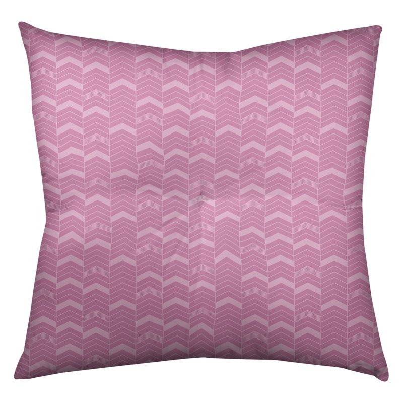 Rhonda Cheval Chevron Reversible Throw Pillow, 26" x 26", Dark Pink/White