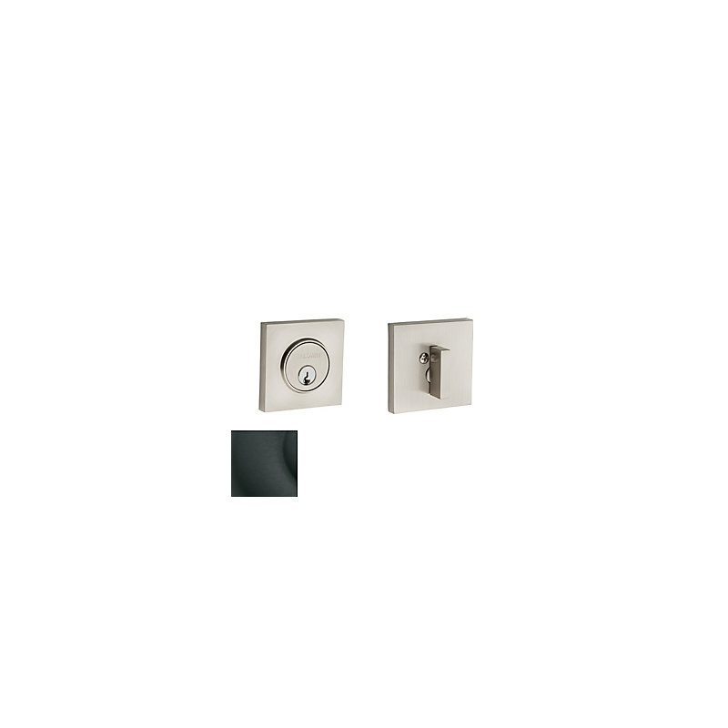 Contemporary Square Single Cylinder Deadbolt, Satin Black