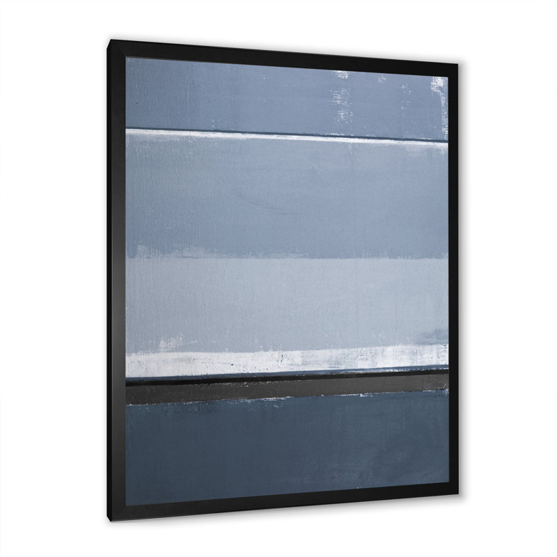 Art moderne gris et bleu II 2FDP47744, Cadre noir, H 20 po x l 12 po x P 1 po