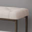 Banc capitonné beige moderne capitonné avec pieds en métal bronze