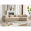 Canapé modulaire nouveau et amélioré, édition moderne, de style minimaliste moderne, revêtu de tissu anti-froissement, combinaison libre, brun-214184504