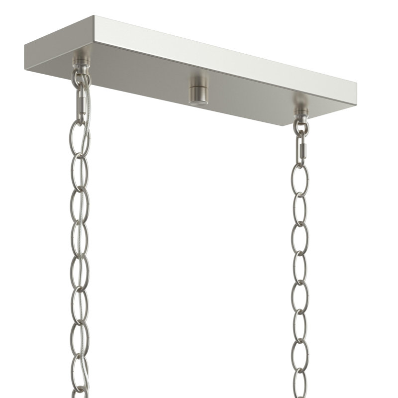 Lustre îlot 6 lumières Ilia, Nickel brossé