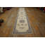 Antique Cream Color Wool Pile Oriental Motif Mongolian Runner Hallway Rug