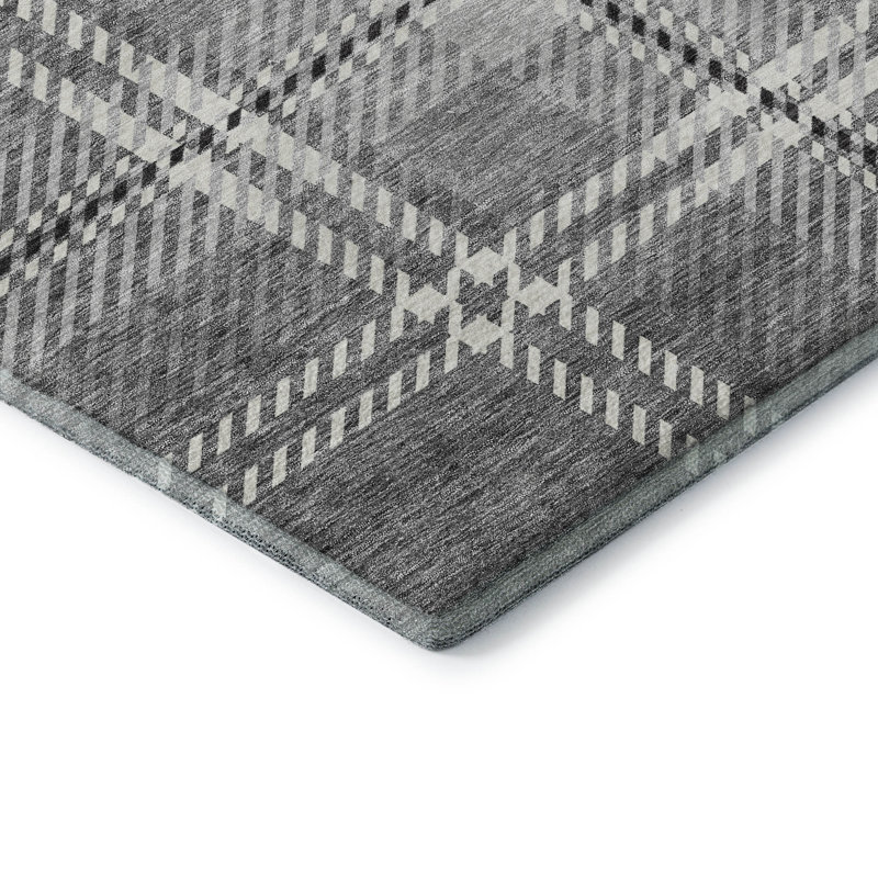 Premium Machine Washable Prisco Gray Rug, Rectangle 3' x 5'