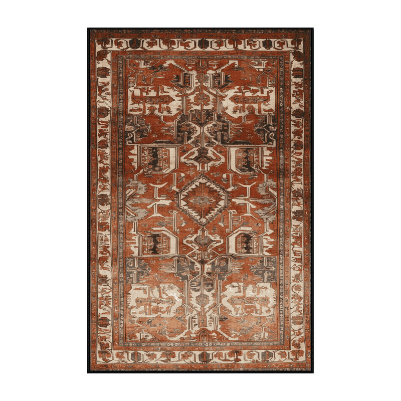 Tapis brun lavable à la machine, Rectangle 6 pi x 9 pi