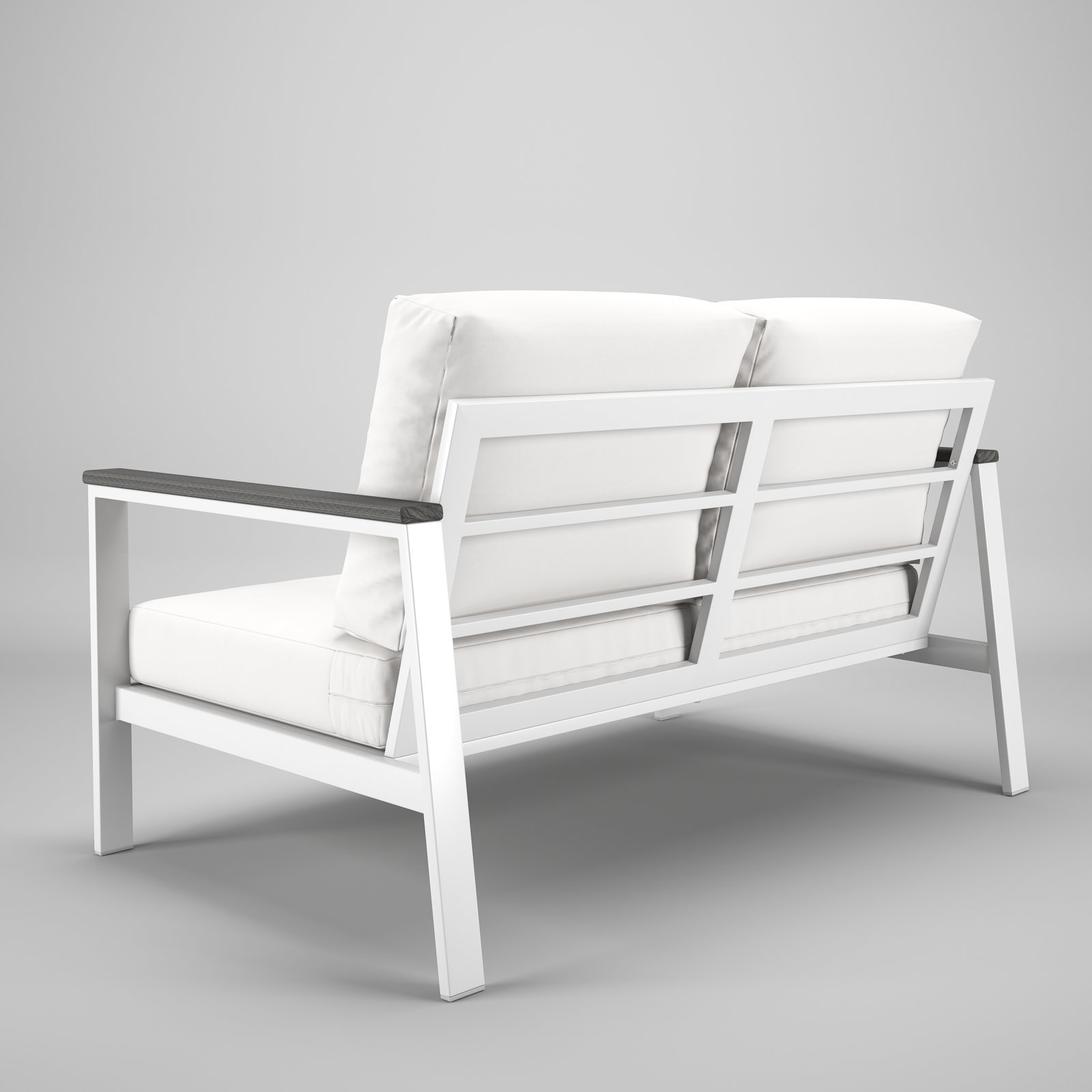 Townsend 55" Sunbrella® Patio Loveseat, Gray, Canvas White