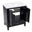 Meuble-lavabo de 30 po avec lavabo style rétro, espace de rangement multifonctionnel, tablette de porte, porte à fermeture douce, meuble-lavabo-242444326