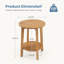 Table d'appoint ronde à 2 niveaux avec pieds fuselés, petite table de bout pour le salon, chambre à coucher-616088946
