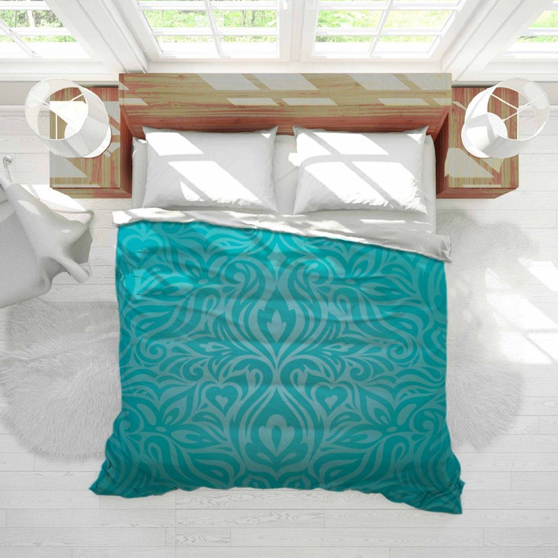 Housse de couette pour grand lit turquoise, Housse de couette pour lit simple