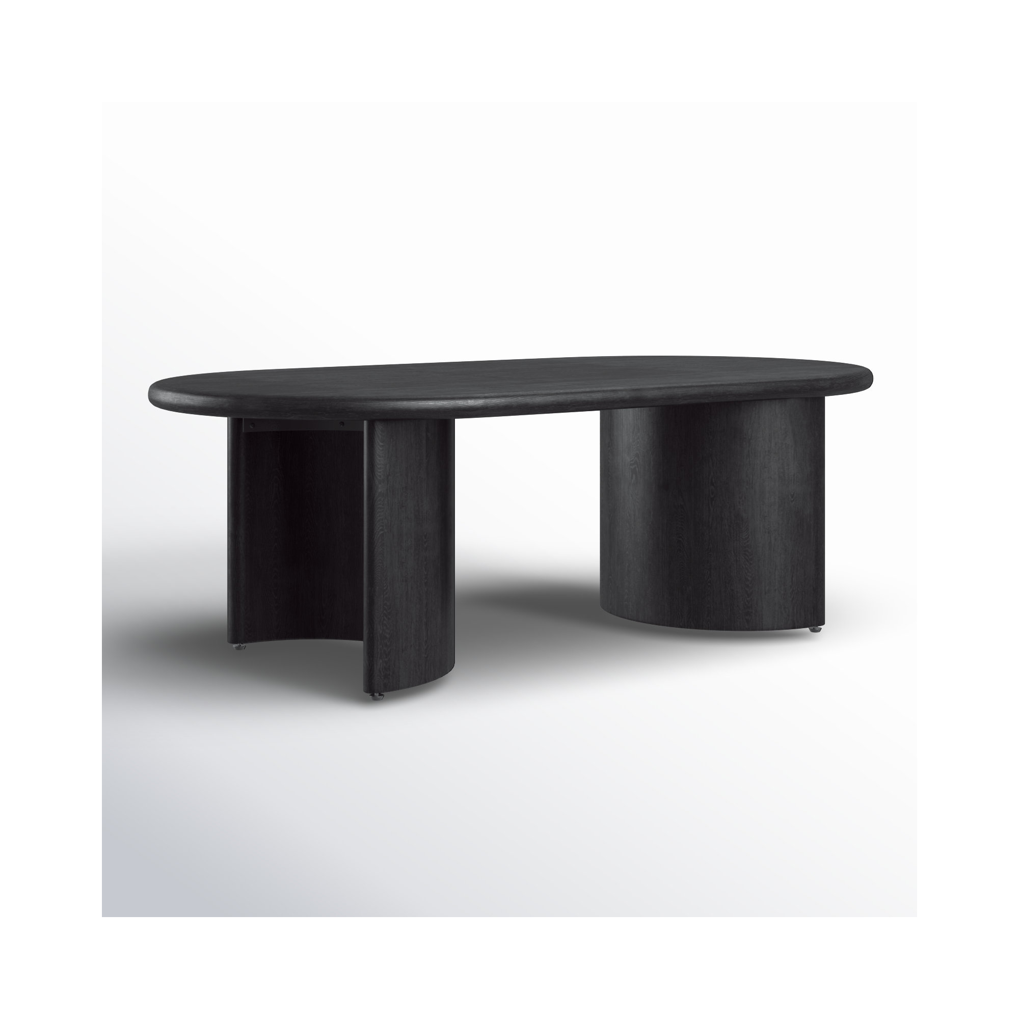 Haiden Single Coffee Table, 17" H x 27" L x 51" W, Aged Black Acacia