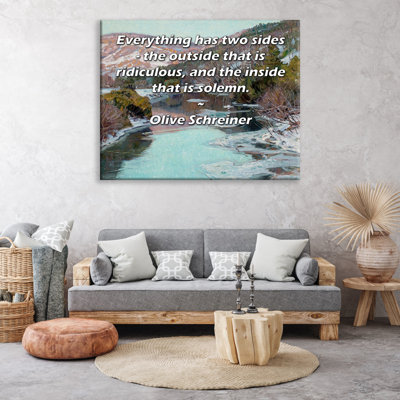 Toile tendue d'ArtsyQuotes par Olive Schreiner: «Tout a deux côtés - l'extérieur qui est ridicule et l'intérieur qui est solennel.