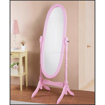 Traditional Queen Anna Style Wood Floor Cheval Mirror, Antique Reproduction for Bedroom Decor