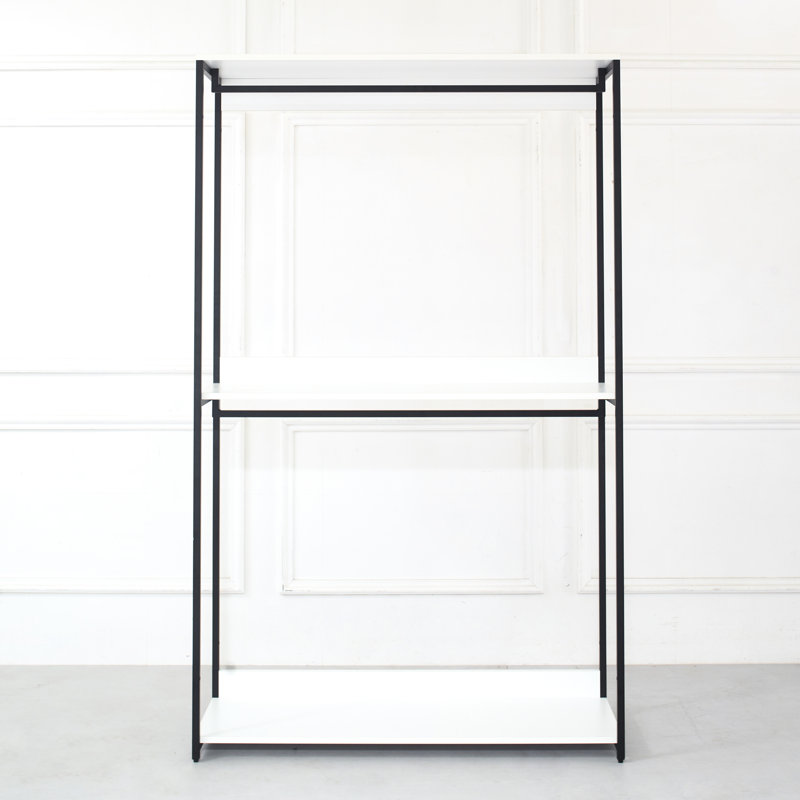 Armoire-penderie de 47 po - Structure en métal thermolaqué, intérieur, rangement en profondeur, chaleur et eau, coquille avec compartiments de rangement Scratch, tableau E0